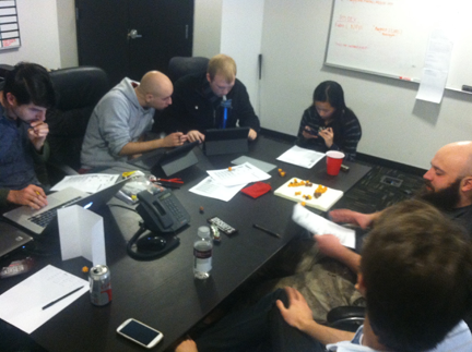 ThoughtLab team playing dungeons and dragons
