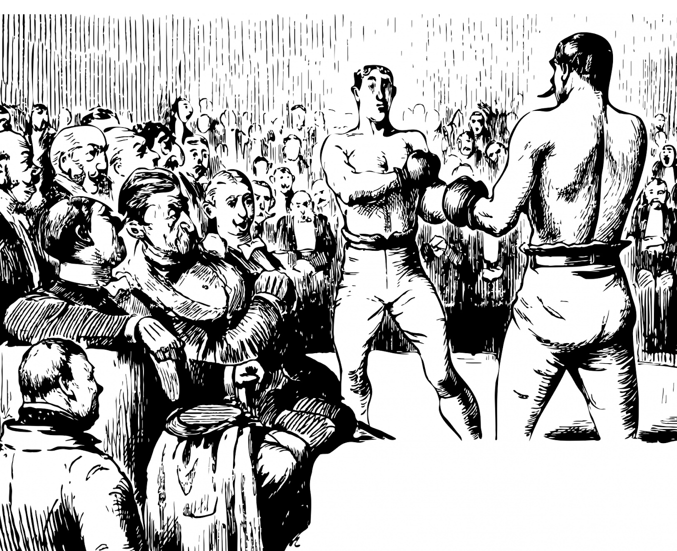 graphic of old time boxing match