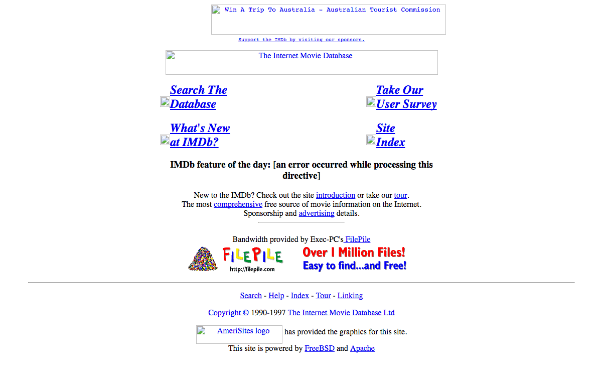Original, IMDB homepage from 1996
