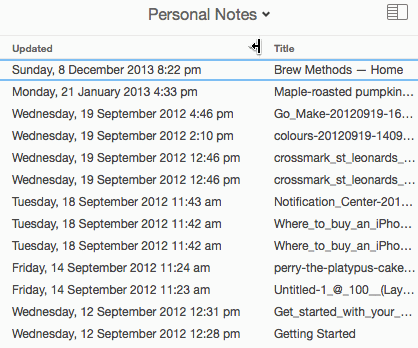 Evernote UX example