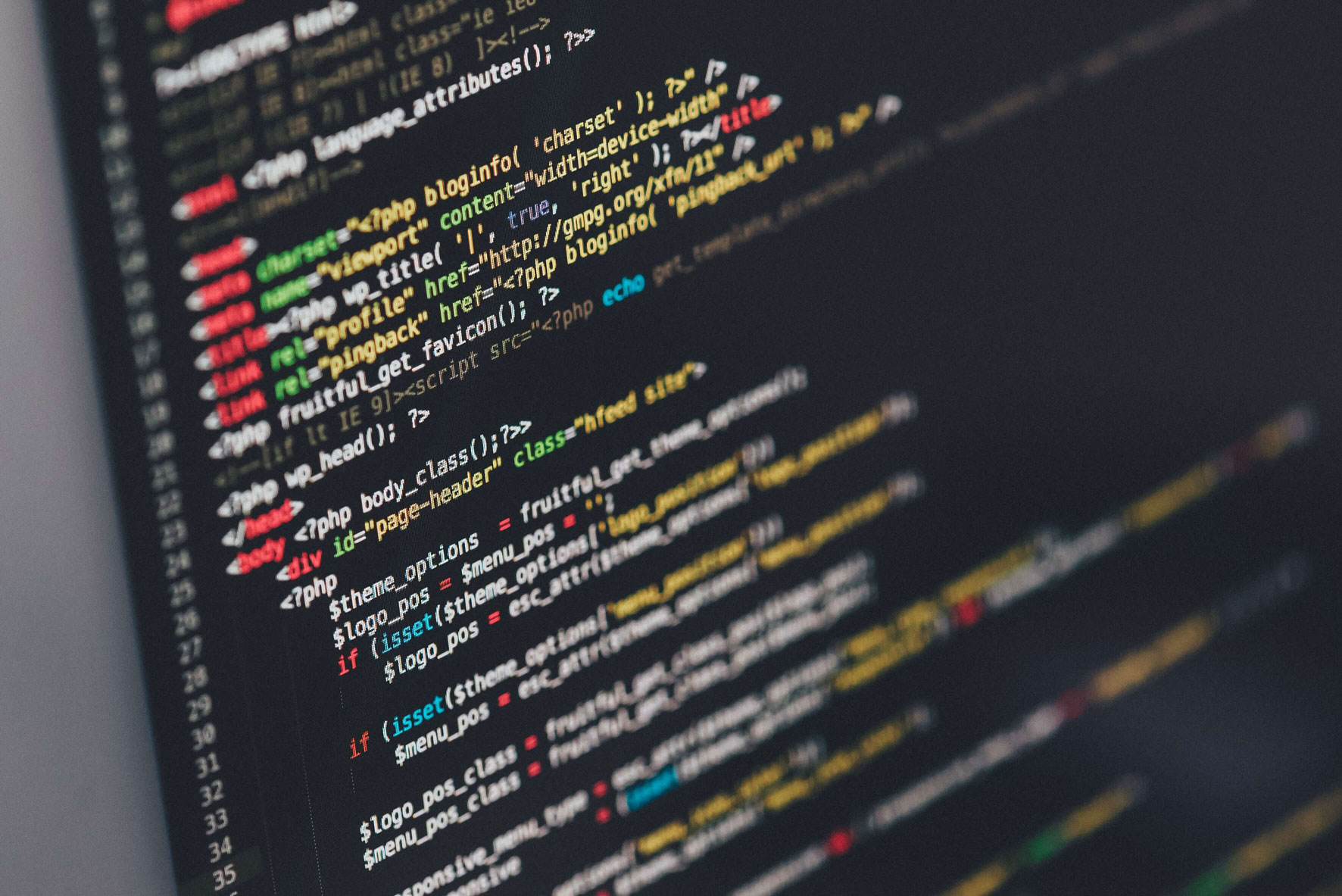 computer screen showing code
