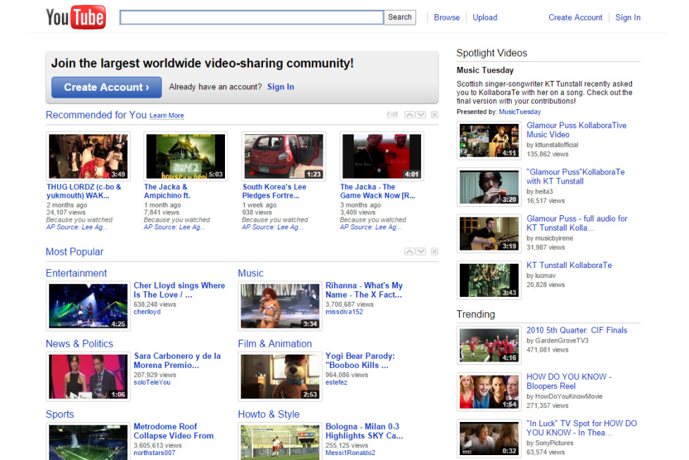 youtube 2010