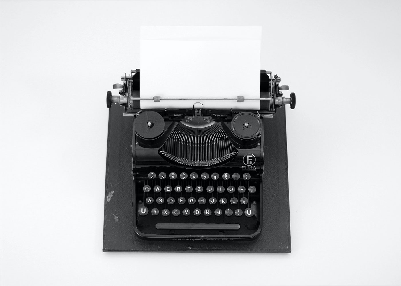 Old typewriter in black and white