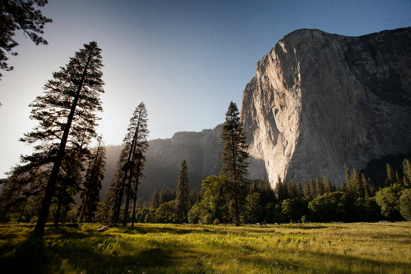 A beautiful nature secen with a large, white cliff