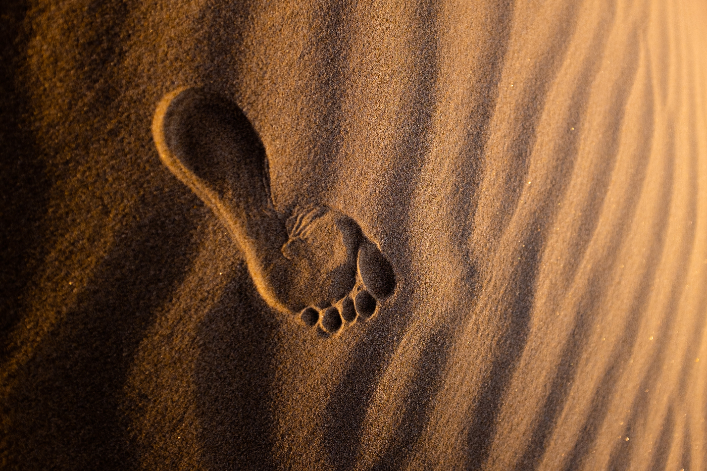 A footrprint in sand