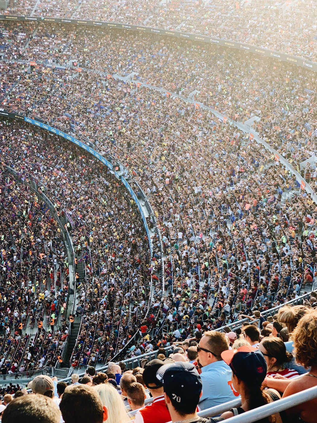 A huge stadium packed with people
