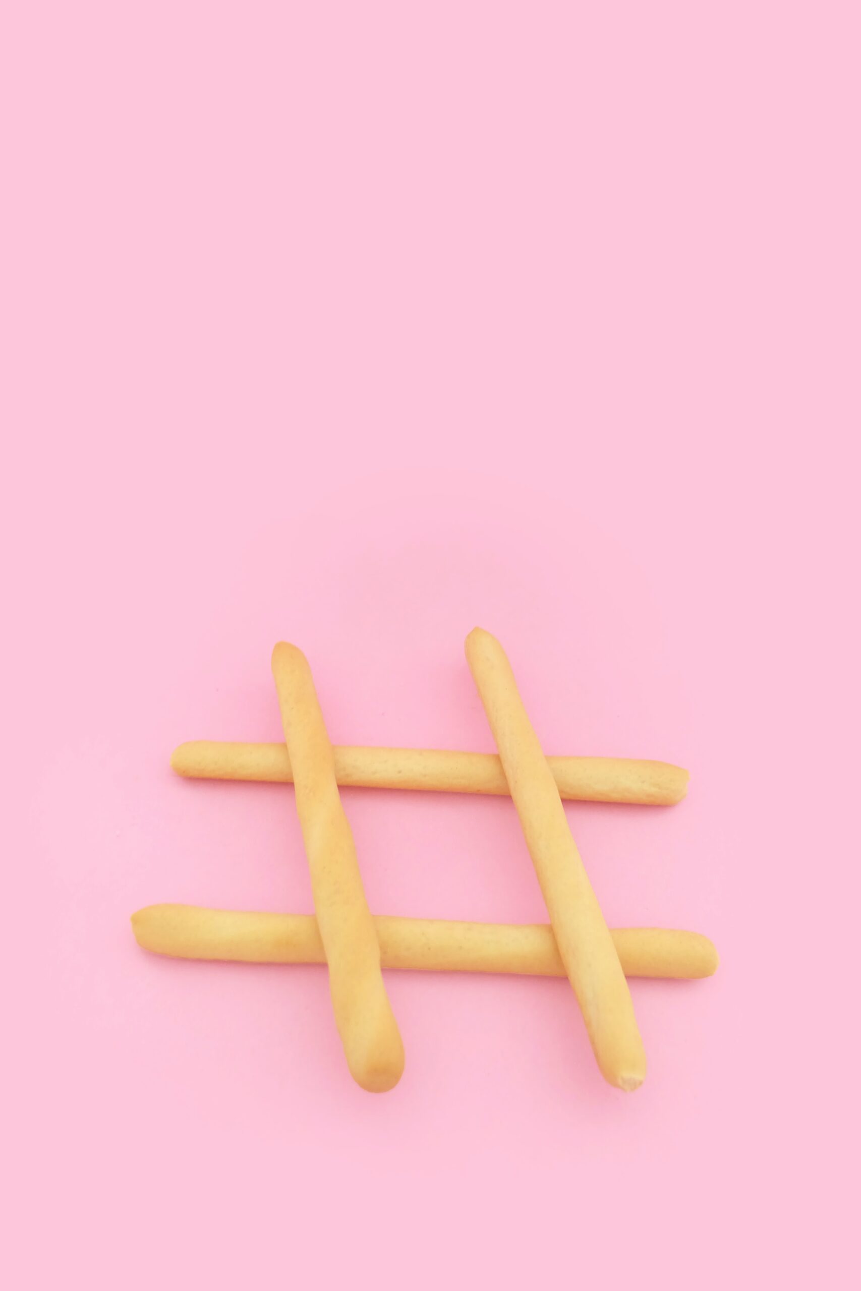 a hashtag made of baguettes