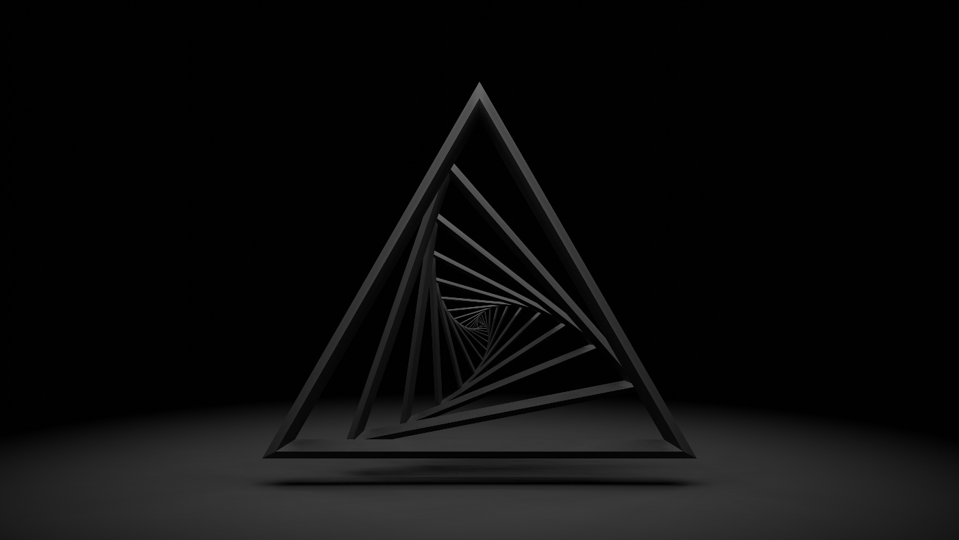 A black and white triangle illusion