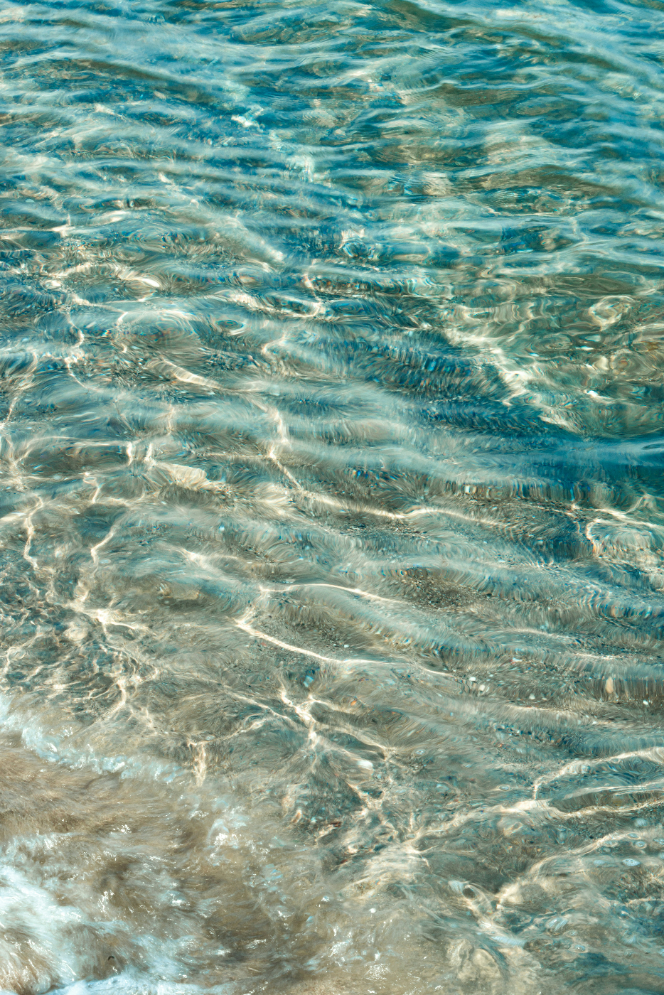 clear water at the beach