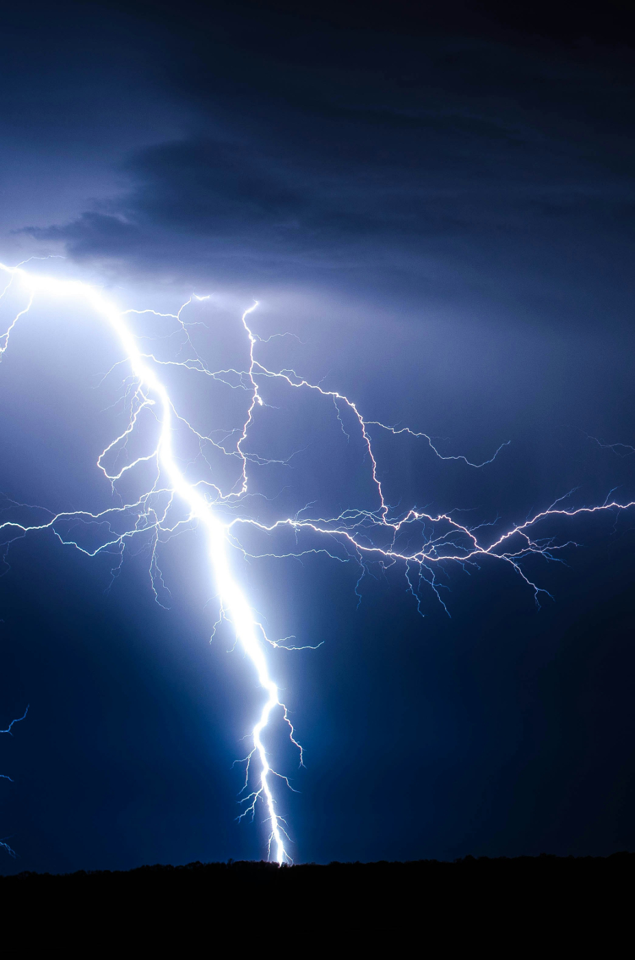 Lightning in a dark sky