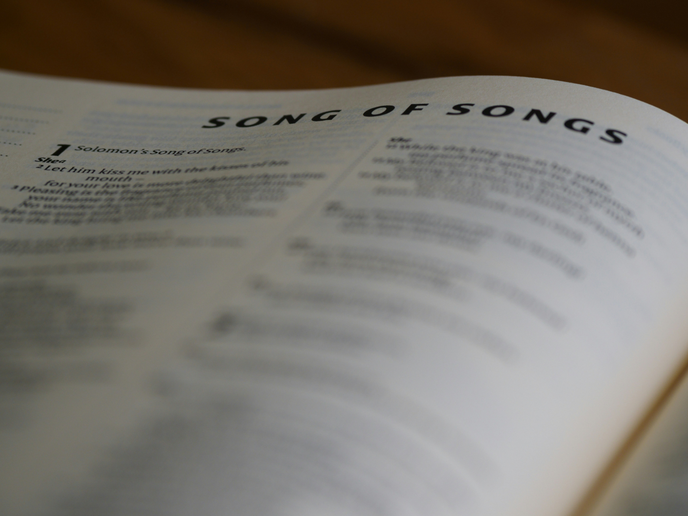 The Bible open to Song of Songs