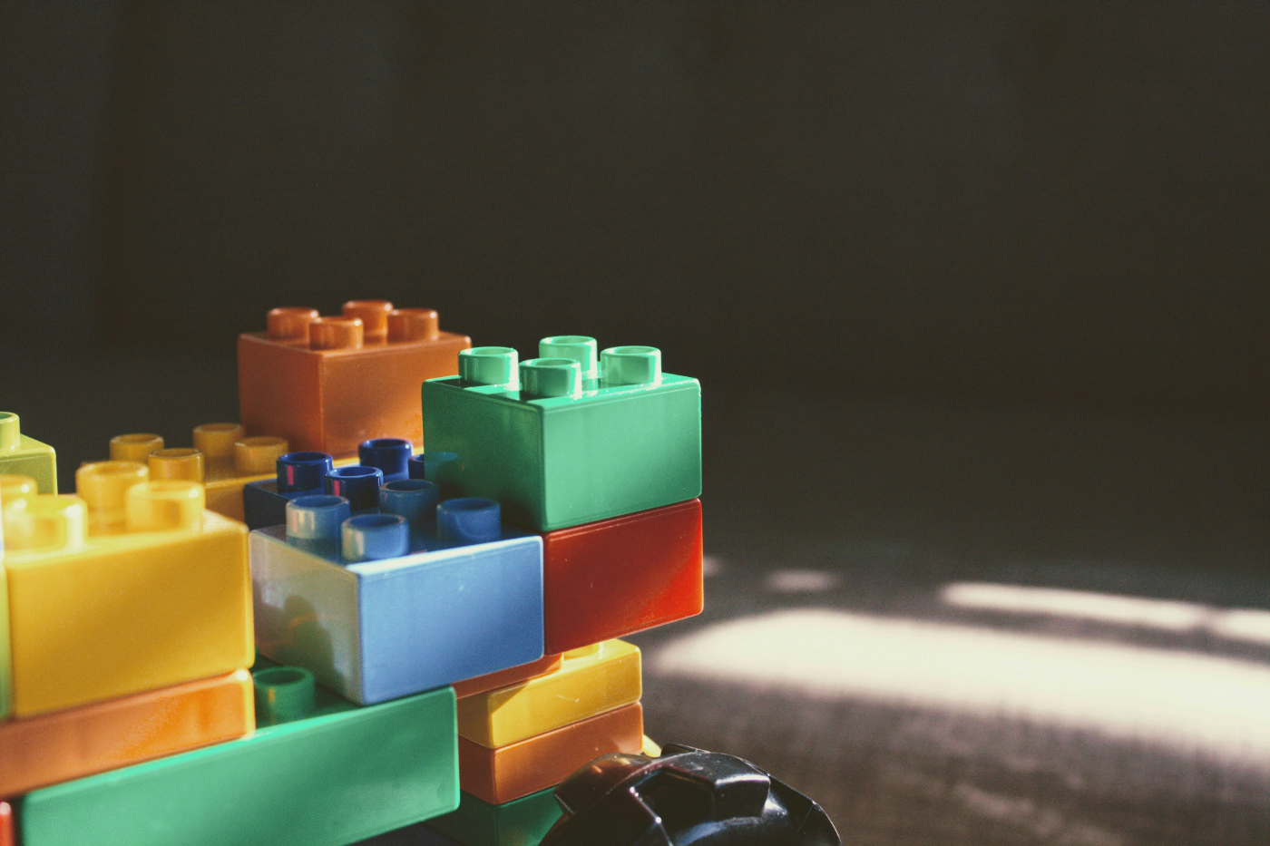 A stack of colorful Legos