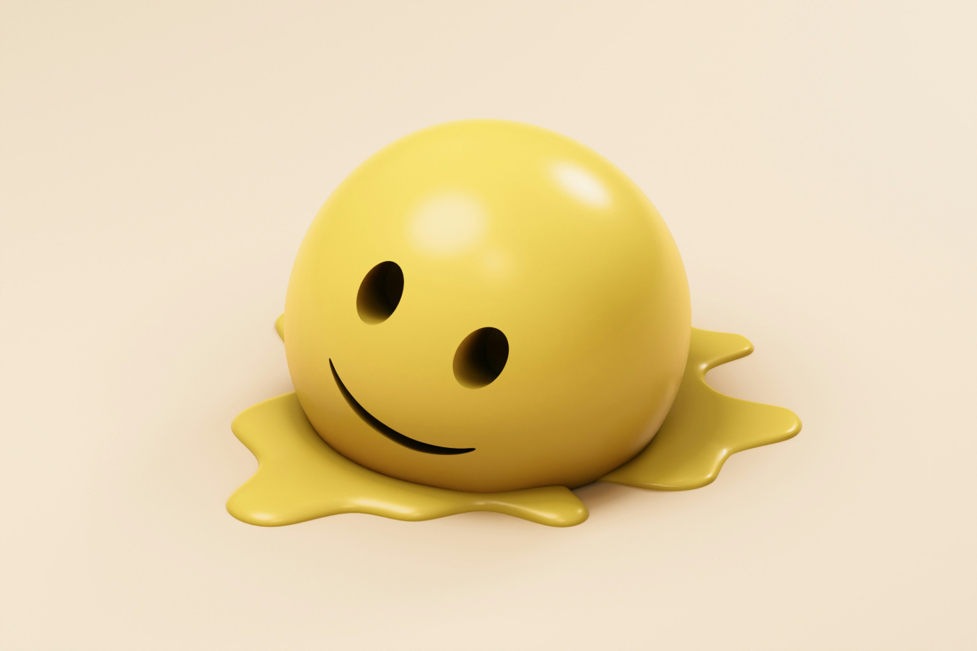 A melting yellow smiley face