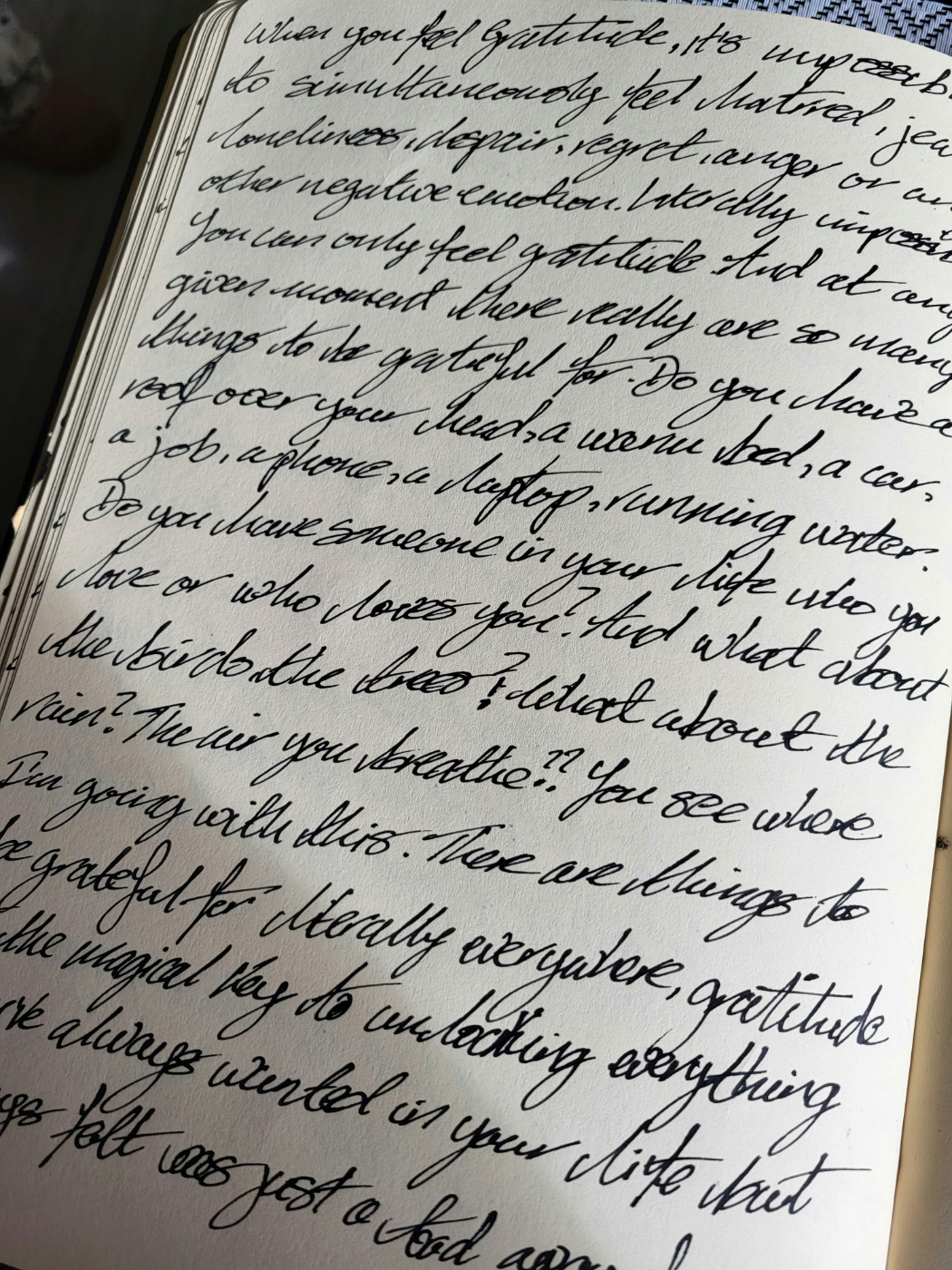 A long page of hand written words