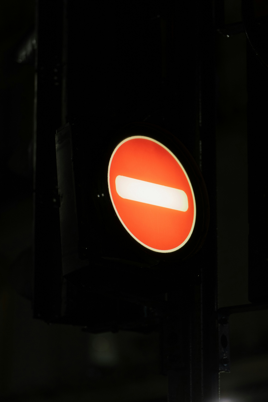 Close up of a red traffic light