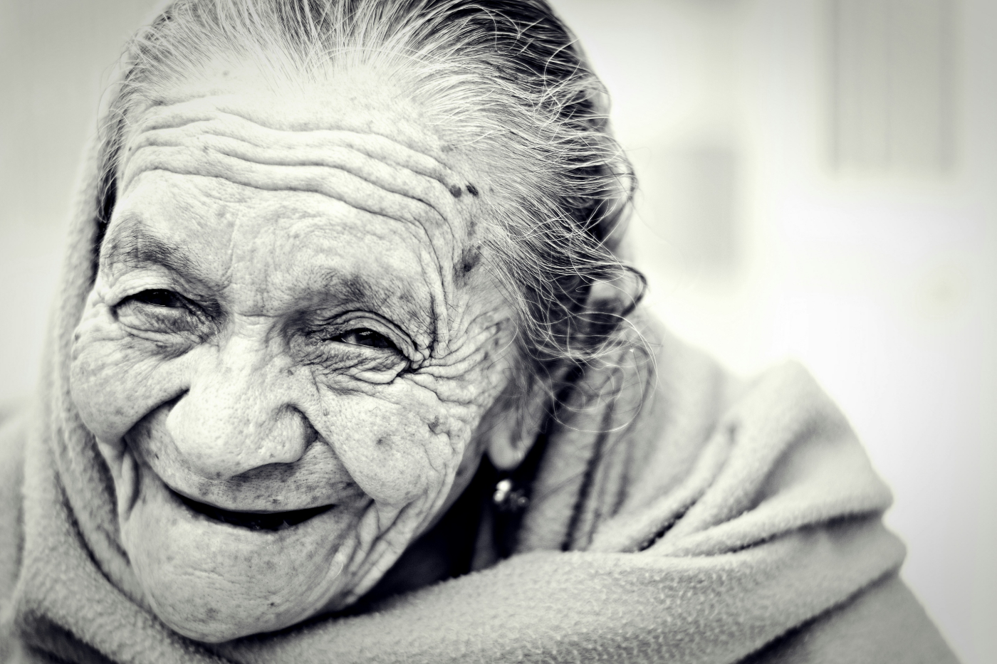 A beautiful smiling old woman