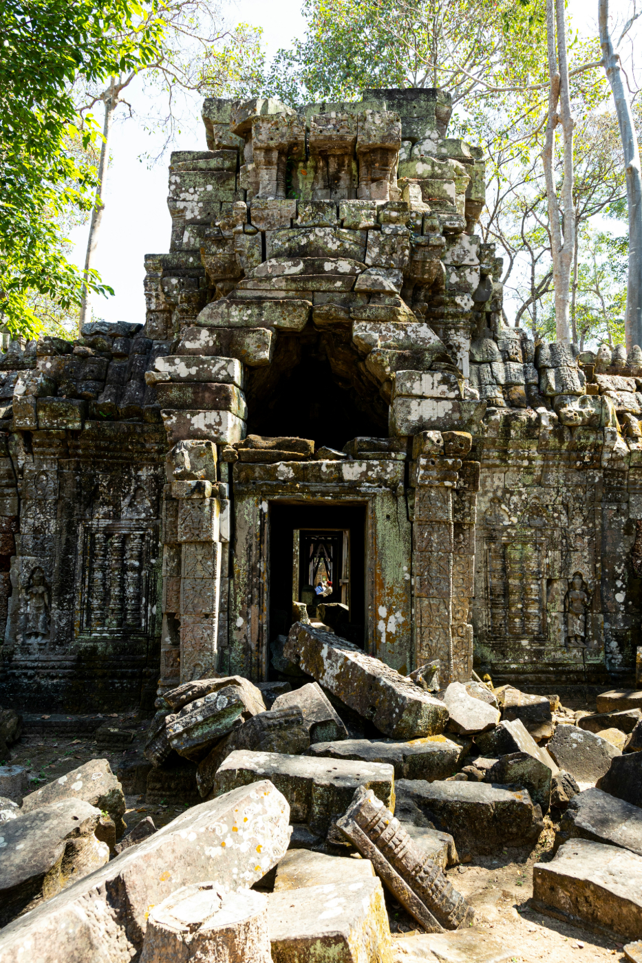 A collapsed temple in Angkor Wat