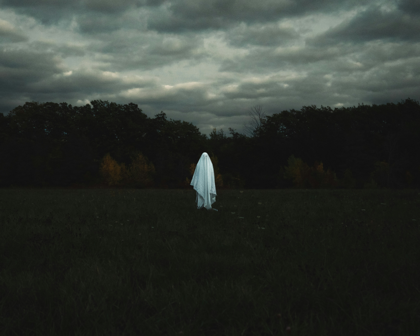 A ghost standing in a field