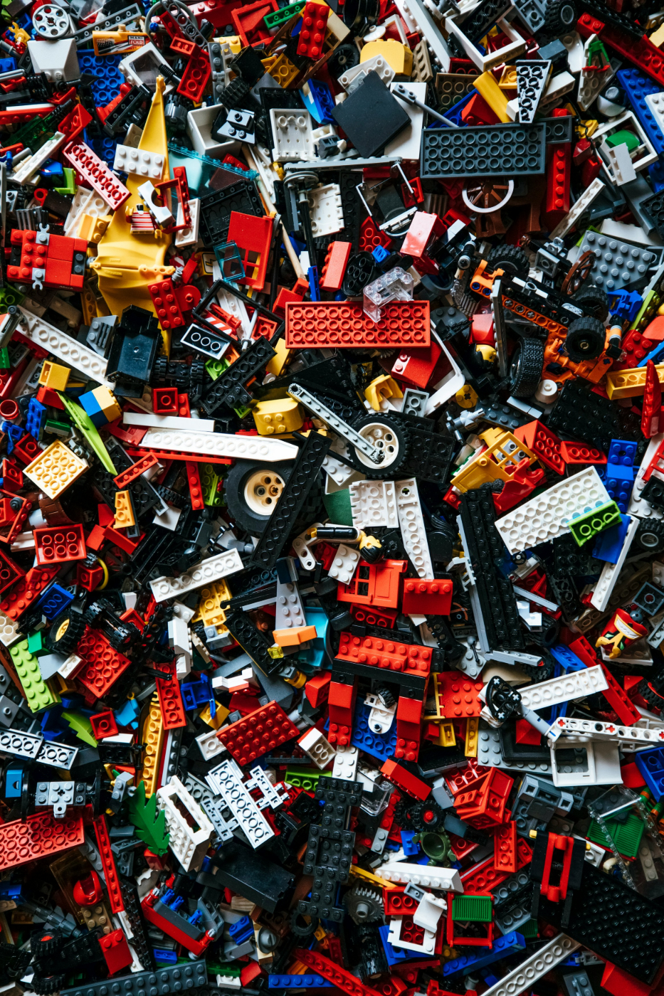 Hundreds of multi-colored Lego pieces