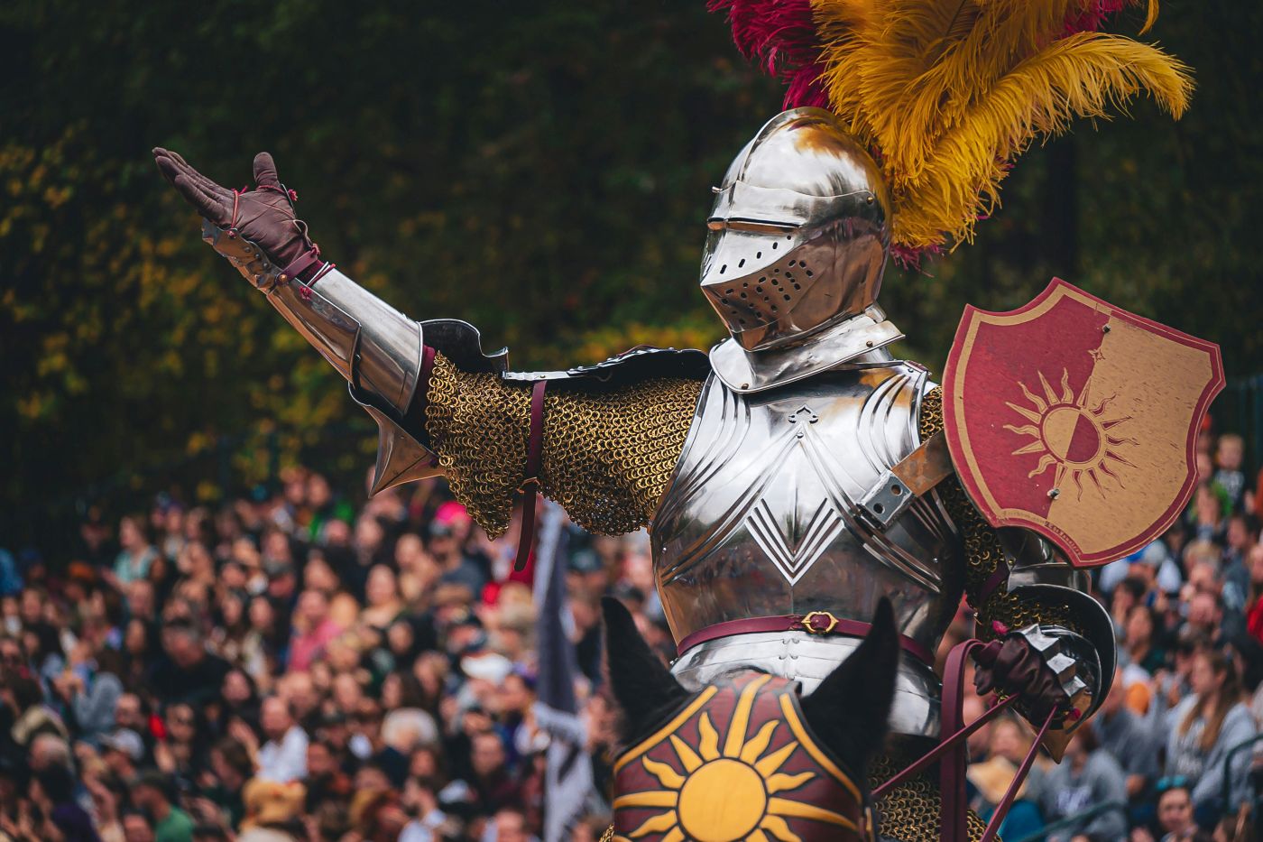 A knight at a renaissance faire
