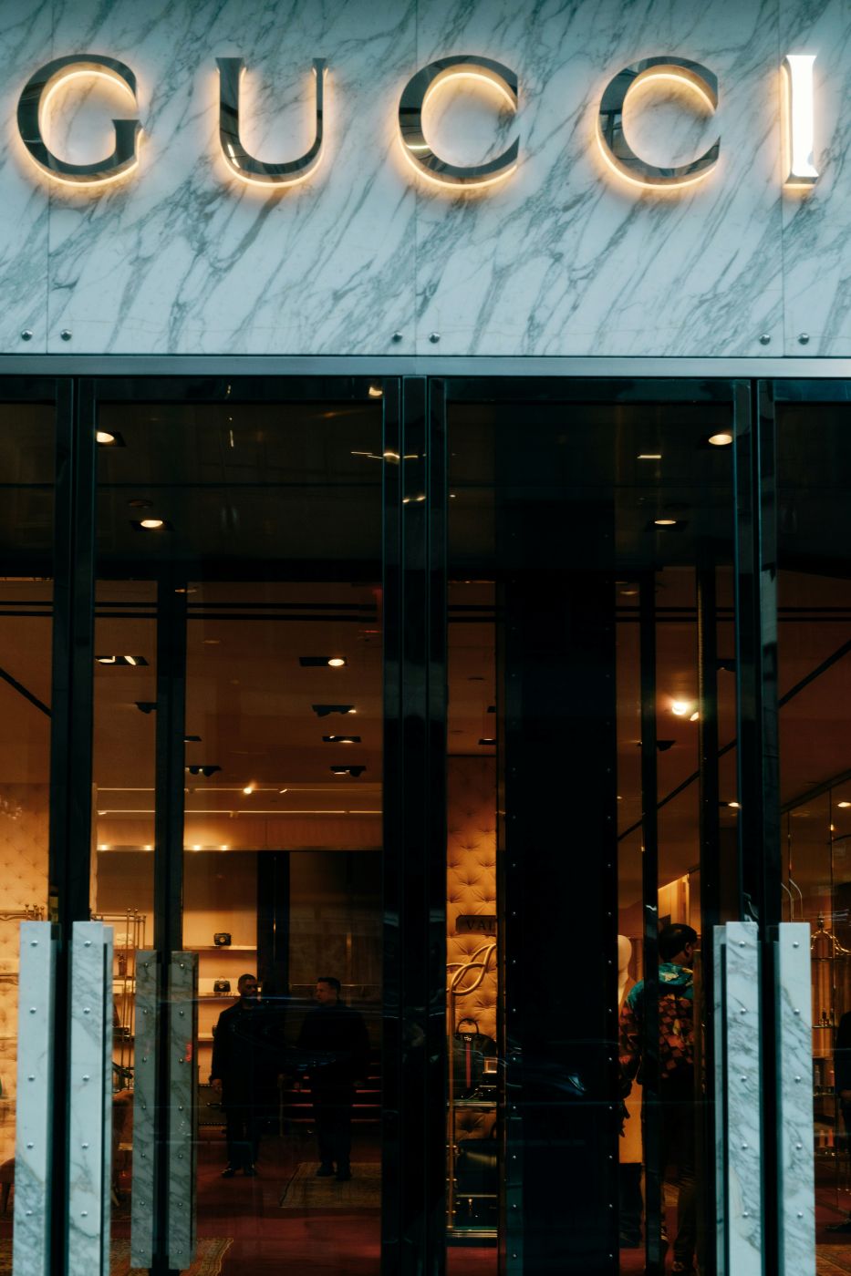 The front door of a Gucci shop