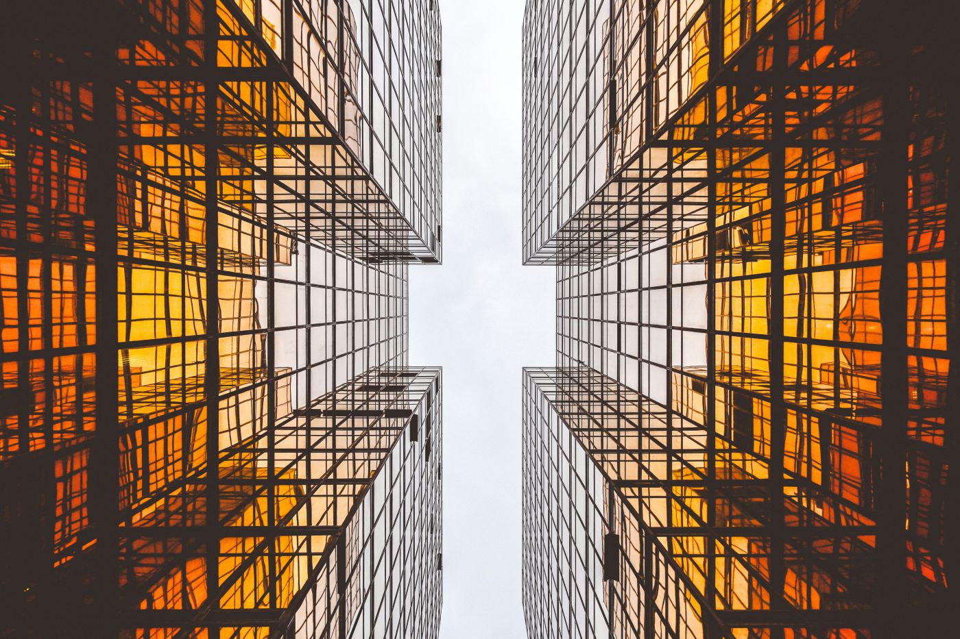 worms eye view of a building