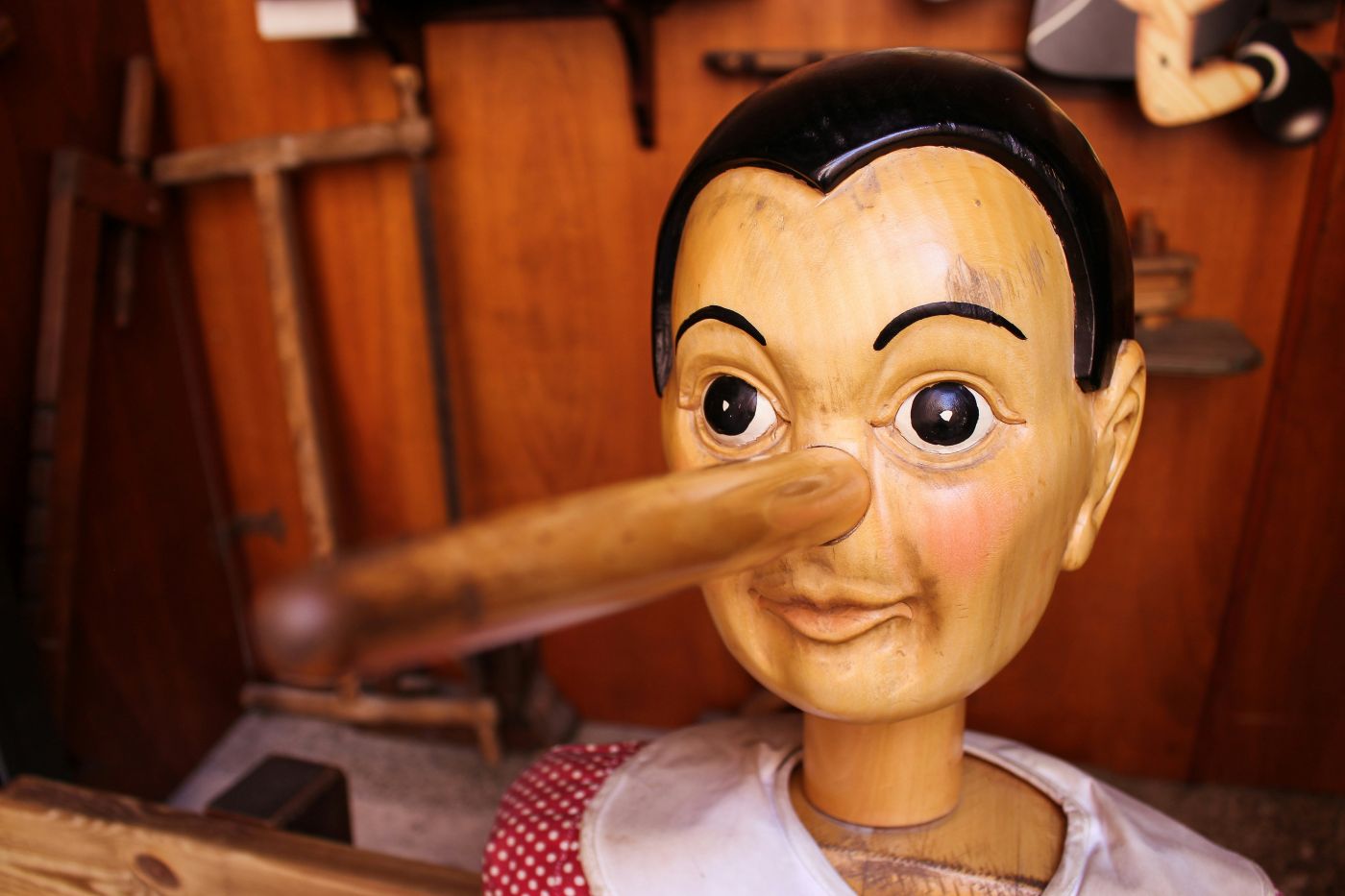 A Pinocchio doll with long nose