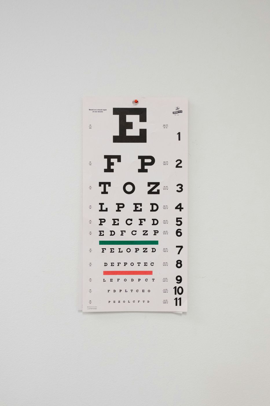 A medical eye chart