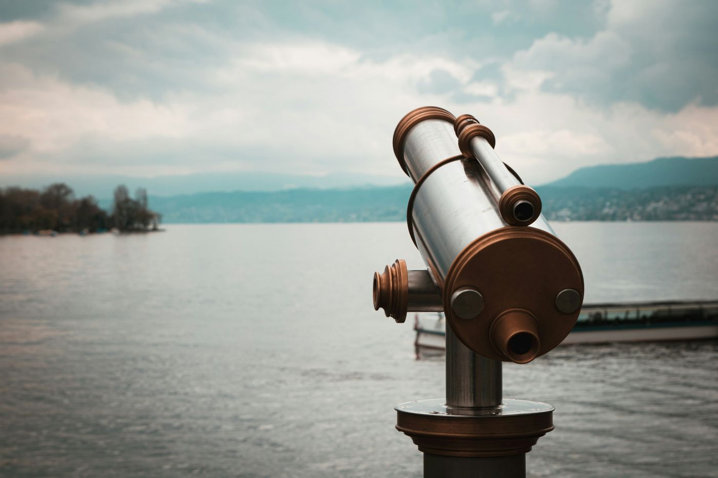 A coin operated telescope on a hill