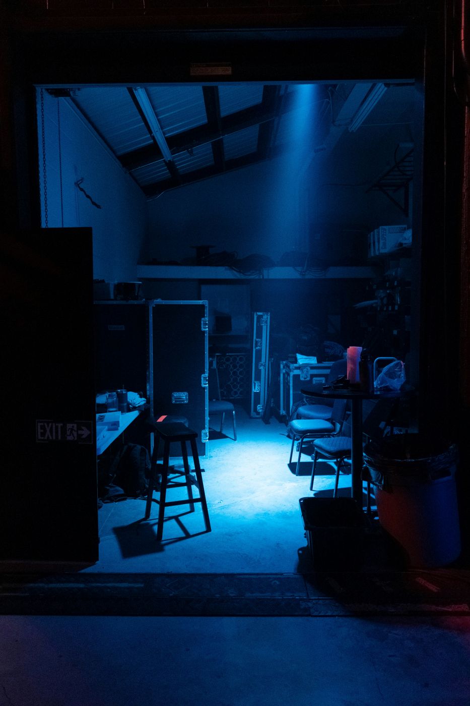 An empty back stage